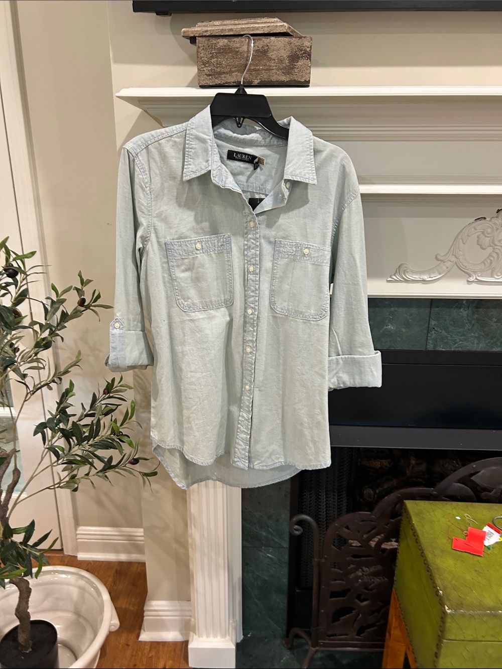 Lauren Ralph Lauren Pale Blue Button-Up Shirt